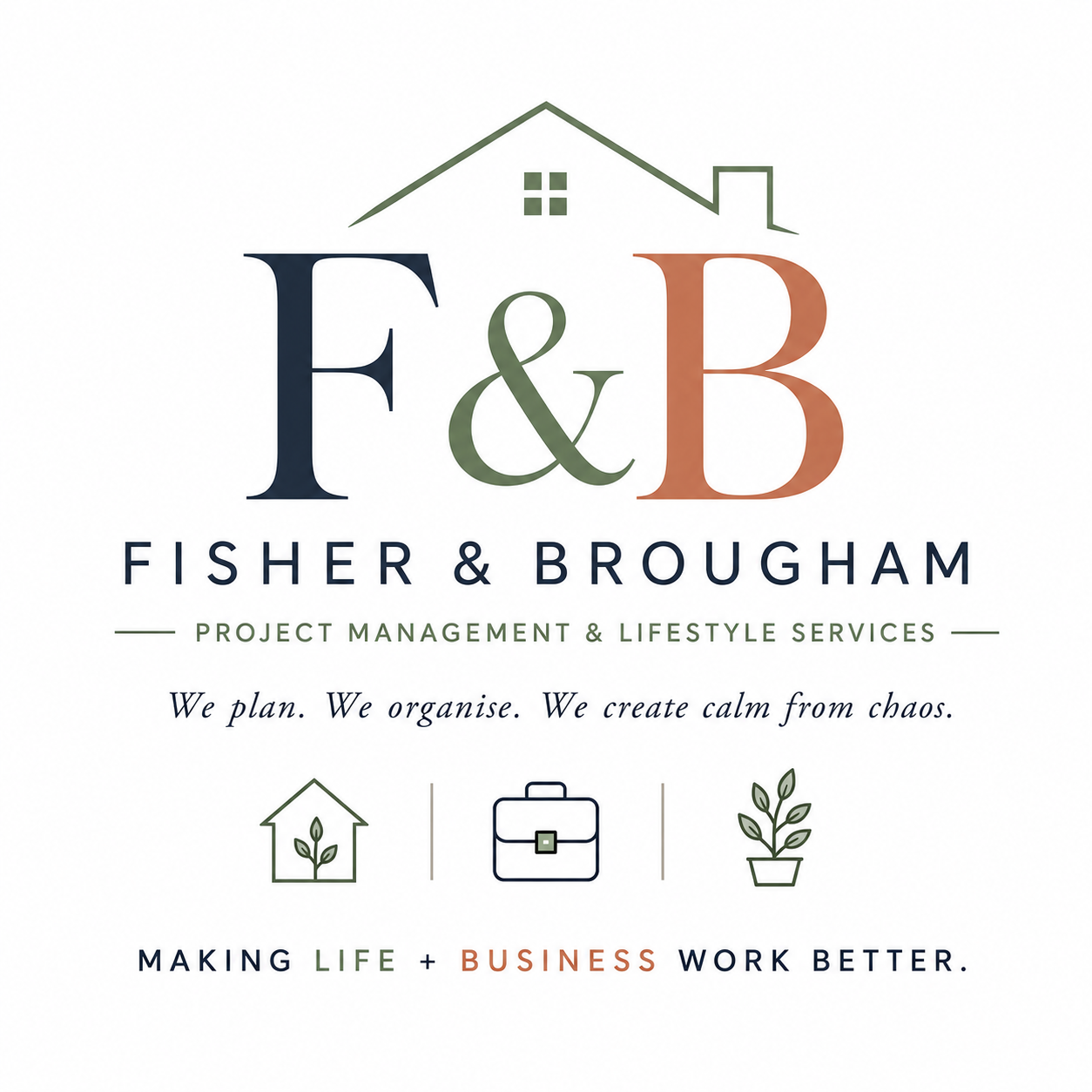 Fisher & Brougham logo: project management and lifestyle services